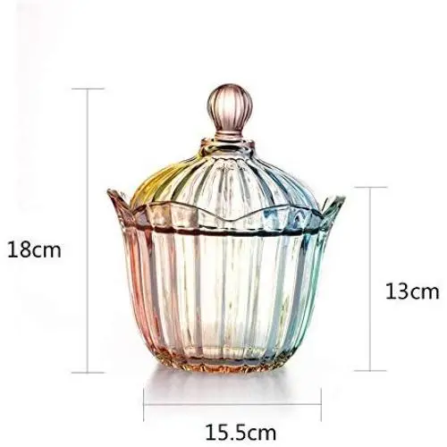 Yl Ly Crystal Candy Jar With Lid Cube Sugar Jar Storage Jar Toothpick Jar Crystal Color Candy Jar Biscuit Barrel Cookies Tin Glass2