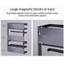Galapara Magnetic Spice Rack Fridge Organizer, 4 Tier Home Organization and Storage, Magnetic Spice Container Paper Towel Holder, Refrigerator Side Shelf Jars Rack Storage (White, Black)