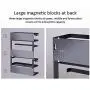 Magnetische Gewürzregal-Kühlschrank-Organizer, Galapara, 4stufig, Haushalts-Sortiersystem, Magnetische Gewürzbehälter, Küchenrollehalter, Kühlschrank-Seitenregal, Behälterregal (Weiß, Schwarz)