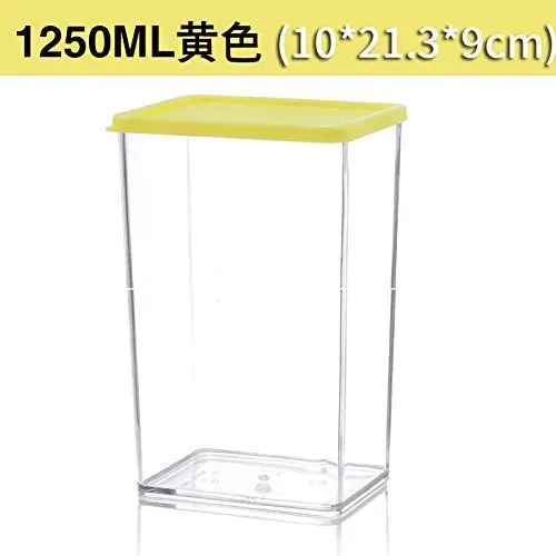 Kitchen Food Storage Jar Airtight Food Storage Stackable Grain Storage Storage Tank Kitchen Covered Plastic Sealed Bottle Food Storage Storage Box Jar , 1250ML Yellow
