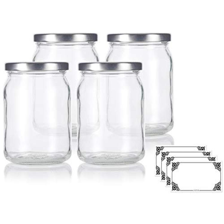 2PCS 25ML 0.84oz Clear Glass Favor Storage Jar Bottle Container Airtight  Canister with Gold Lid