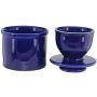 BRT Ceramic French Butter Crock Butter Keeper Butter Storage Jar Butter Dish (Blue)