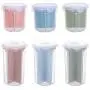 Kitchen Food Storage Box Rice Beans Stoarge Jar w/ Seal Cover 4 Lattices Food Preservation Container Plastic Kitchen Storage Holder Crisper Grains Storage Tank Household Cans Sorting Organizer (F)