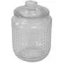 Home Basics Dotted 40.5 oz. Glass Canister Jar with Glass Fresh Sealed Air-Tight Lid, Food/Grocery Storage for Tea, Coffee, Sugar, Lentil, Pasta Containers (Set of 3), Clear