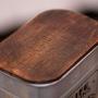 Vintage Metal Square Candy Trinket Tin Storage Box With Wooden Cover Cans Coffee Tea Sugar Seasoning Jewelry Case,Tea