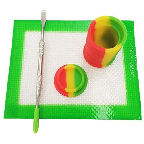SZBS A Set Silicone Container Mat 11ml Container Wax Oil Container Concentrate Storage Containers Wax Silicone Jar With a Metal Rod (Random)