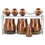 9 Piece Copper Kitchen Counter Storage and Spice Rack Jar Set