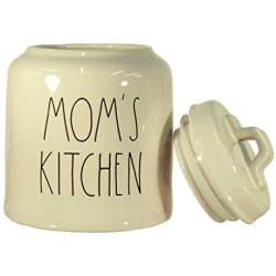 Rae Dunn Moms Kitchen Canister for Cookies, Treats or Snacks and Set of 6 Fridge Magnets Gift Set Large Letter LL Pottery Bundle