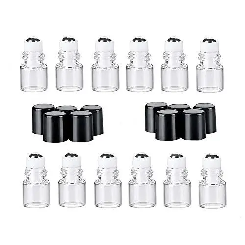 12 Bouteilles Minières en Verre Transparent avec Pilon en Verre Amovible et Bouchon Noir pour Huiles Essentielles, Parfums, Huiles, Gloss Labiaux, Cosmétiques (2ml) 12 Bouteilles Minières en Verre Transparent avec Pilon en Verre Amovible et Bouchon Noir pour Huiles Essentielles, Parfums, Huiles, Gloss Labiaux, Cosmétiques (2ml)