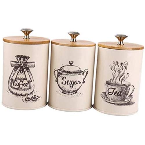 Retro Tea Coffee Sugar Kitchen Storage Canisters Jars Pots Containers Tins