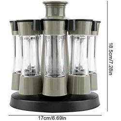 Fdit 8pcs/ Set Spice Bottle Jar Cruet Salt Pepper Storage Organizer Kitchen Tool