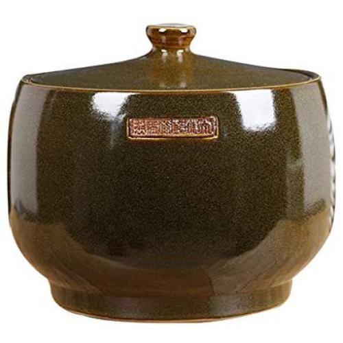 Keramikbehälter für Inneneinrichtung, Dekoration, Restaurant, Tee, Aufbewahrung, Küchen-Teebehälter, dekorative Accessoires (Farbe: Grün, Größe: 34x34x28cm)