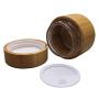 1PCS 50ML 1.7oz Brown Bamboo Glass Empty Jars With Liners Make Up Sample Cream Lotion Emulsion Bottle Pot Jars Cosmetic Comtainer Storage