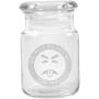 Clear Glass Herb Stash Jar with Lid 4.5 oz with Mr Yuk Logo from Smoke Promos