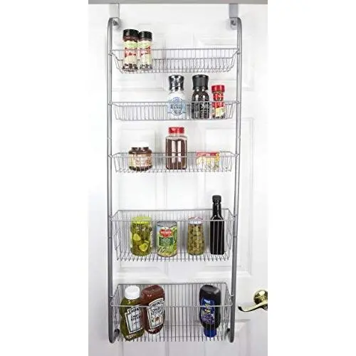 Home Basics Over the Door Pantry Spice and Jar Rack Organizer 5-Tier Storage for Multipurpose Use For Kitchen Cabinets, Bedrooms and Playrooms Home Basics Over the Door Pantry Spice and Jar Rack Organizer 5-Tier Storage for Multipurpose Use For Kitchen Cabinets, Bedrooms and Playrooms