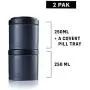 BlenderBottle ProStak Twist n Lock Storage Jars Expansion 2-Pak with Pill Tray, Black BlenderBottle ProStak Twist n Lock Storage Jars Expansion 2-Pak with Pill Tray, Black