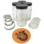 Ball Quart Mason Jars with Storage Lids and Jar Opener - Bundle Pack of 4 32 oz Wide Mouth Jars, 4 Ball Leak-Proof Storage Lids, and 1 Spirit Quest Supplies Large Jar Opener