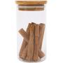 TNKML Glass Food Cans With Natural Bamboo Lid And Silicone Ring For Hermetically Sealed Small Transparent Tank Storage Tanks For Kitchen Storage Of Grain 6 300Ml