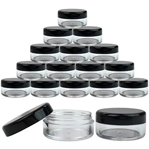 Bouteilles Rondes Transparentes 5G/5ML avec Couvercles Noirs pour Herbes, Épices, Thé en Feuilles Vertes, Café et Autres Aliments – BPA Free (Quantité : 25pcs) Bouteilles Rondes Transparentes 5G/5ML avec Couvercles Noirs pour Herbes, Épices, Thé en Feuilles Vertes, Café et Autres Aliments – BPA Free (Quantité : 25pcs)