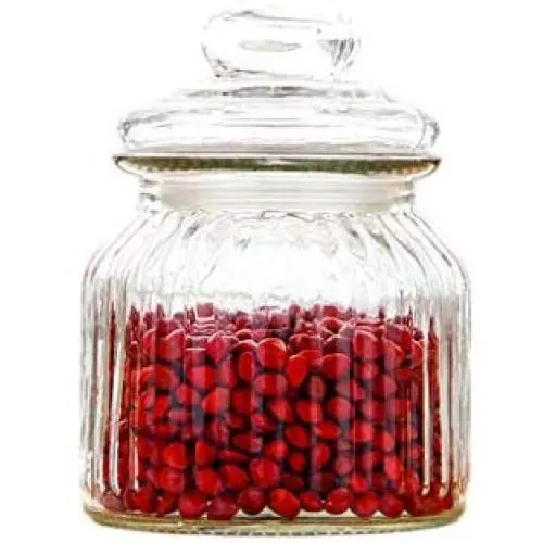 Glasbehälter zur Lagerung mit Schraubverschluss, für Lebensmittel, Getreide, Feuchtigkeitschutz, ideal für Honig, Marmelade, Kaffee – DELICATEWNN (Fassungsvermögen: 650ml)