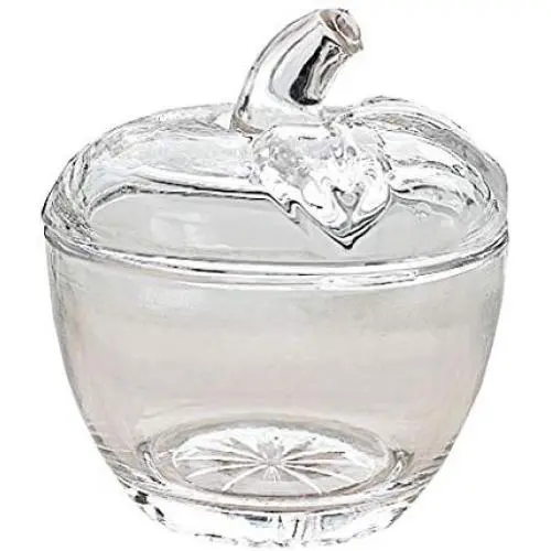 FUYU Apple Crystal Glass Sugar Bowl Spice Jar Candy Jar Storage Jar with Lid FUYU Apple Crystal Glass Sugar Bowl Spice Jar Candy Jar Storage Jar with Lid