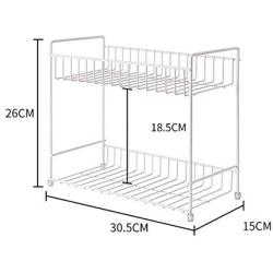 TY-ZWJ Bathroom Finishing Storage Rack/Kitchen Seasoning Jar, Finishing Storage Rack Double Seasoning Rack Kitchen Seasoning Jar Soy Sauce Bottle Seasoning Rack