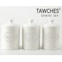 Canisters Sets for the Kitchen, Safer and Healthier Ceramic Kitchen Canisters set of 3 for Saving Coffee Tea Sugar Jars with Airtight Lids White Canister Food Storage jars TAWCHES TC001(A White 3pcs)
