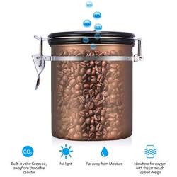 ZXYWW Stainless Steel Airtight Canister, Food Storage Jar for Sugar/Coffee Canister with Airtight Lid Locking Clamp(1.8L),Silver
