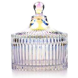 YL LY Colorful European Crystal With Lid Fruit Creative Sugar Cylinder Storage Jar With Lid Seasoning Storage Snack Plate Bright Color