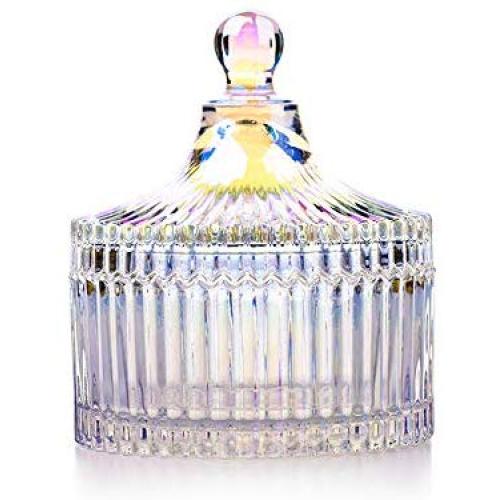 YL LY Colorful European Crystal With Lid Fruit Creative Sugar Cylinder Storage Jar With Lid Seasoning Storage Snack Plate Bright Color