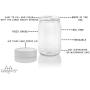 Pinnacle Mercantile Crystal Clear Plastic Mason Jars with Screw on Liner Lids 16 oz Set 6 Made in USA
