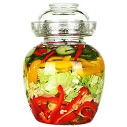 MFWFR Kimchi jar, Thick Glass Sealed Transparent Pickling jar, Pickles jar Pickles Tank Home,M1