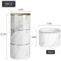 Ensemble de bocaux en céramique blanche Sunddo pour la cuisine pour café, thé, sucre, 3 pièces, contenants de stockage alimentaires avec couvercle en bambou étanche – Design moderne marbré, contenants en porcelaine, cadeau pour femmes, épouse.