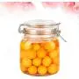 TOPBATHY 1 Pc Clear Square Glass Seal Pot Storage Container with Stainless Steel Buckle for Sealing Storaging TOPBATHY 1 Pc Clear Square Glass Seal Pot Storage Container with Stainless Steel Buckle for Sealing Storaging