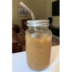 Smoothie Cups Mason Drinking Jar Regular Mouth Mason Jars 24oz Smoothie Cups with Lid and Glass Bent Straws 100% Eco Friendly - by Jarming Collections (2)