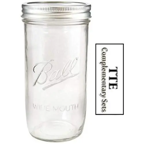 Glasbehälter Single 24oz Breitmund 1,5 Liter Mason Jar Konservierung & Gefrieren mit Deckel & Band
