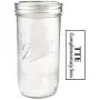 Glasbehälter Single 24oz Breitmund 1,5 Liter Mason Jar Konservierung & Gefrieren mit Deckel & Band