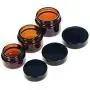 5G/10G/20G/30G/50G Bernstein Glas Cremekarafe, Kosmetikbehälter, Kosmetikflasche mit schwarzer Kappe, 5G