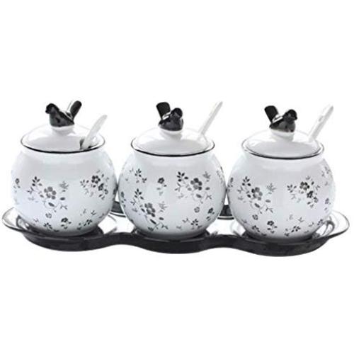 Mini Spice Jars Kitchen supplies ceramic seasoning jar set Japanese household storage box Mini Spice Jars Kitchen supplies ceramic seasoning jar set Japanese household storage box