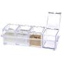 Clear Acrylic Seasoning Box Set, Premium Condiment Spice Jar With Lid And 4 Serving Spoons Portable Spice Storage Canister