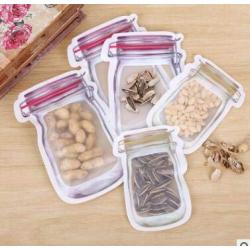 Childrens Snacks Fresh Bags Mason Jar Pattern Food Saver Storage Bags Kitchen Organizer