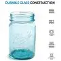 Ball Aqua Canning Jars 16 oz Regular Mouth - Set of 4 Vintage Mason Jars Aqua-colored glass with Airtight lids & Bands - DIY crafts & Decor - Safe For Canning, Pickling, Storage + SEWANTA Jar Opener