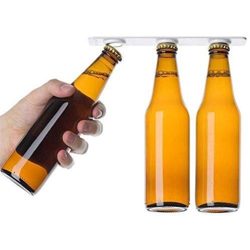 Unilive Magnetic Bottle Hanger Holder Beer Loft Fridge Refrigerator Magnet Jars Drink Storage Organizer,Holds 6 bottles- Pack of 2 (white)