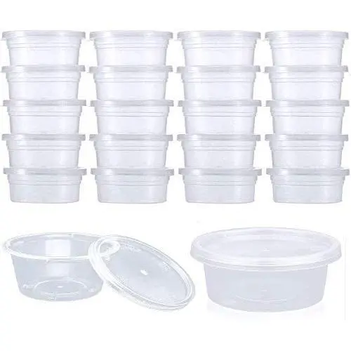 Klarsichtige Slimebehälter mit Deckeln – 40er Pack, wasserdichte Kunststoff-Schaumstoffbehälter für 2 oz Slime