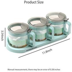 Storage Condiment Jar, Clear Glass Condiment Spice Jars-Spice Containers - Empty Jars -320 Ml (8 Oz), 3 Piece Set