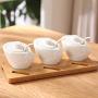 Never give up Kitchen seasoning box set ceramic simple seasoning jar seasoning storage box three-piece (Design : A)