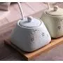 Retro Kirschblüten Keramik Zuckerbowl Set mit Zuckerdose und Löffel, Salztopf, Pfefferbehälter, Gewürzbehälter, Box, Condiments, Spice Racks Holder für Küche und Haushalt, Rosa
