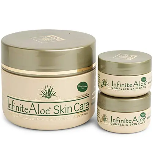 InfiniteAloe Skin Care Moisturizer - Cream For Dry, Oily and Combination Skin - Face + Body skincare for Men, Women, Teens and Baby - Fragrance Free - (1) 8oz + (2) Bonus 0.5oz Travel Size InfiniteAloe Skin Care Moisturizer - Cream For Dry, Oily and Combination Skin - Face + Body skincare for Men, Women, Teens and Baby - Fragrance Free - (1) 8oz + (2) Bonus 0.5oz Travel Size