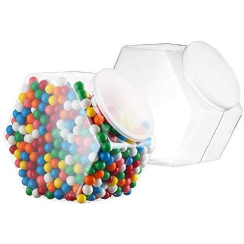 Pack of 2-1 Gallon Cookie Containers With Lids ? Plastic Clear Candy Container - Kitchen Countertop Jars - Wide Mouth Opening For Easy Refill - Great For Homemade Cookies, Cakes, Food Safe