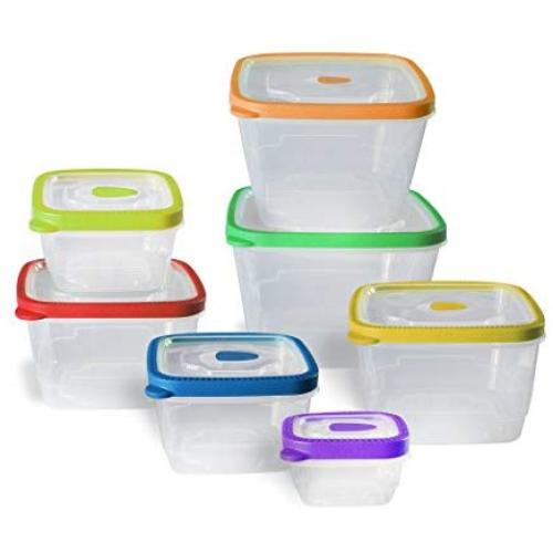 Gourmet Solutions 14 Piece Nested Lids Assorted Food Storage Set, Clear